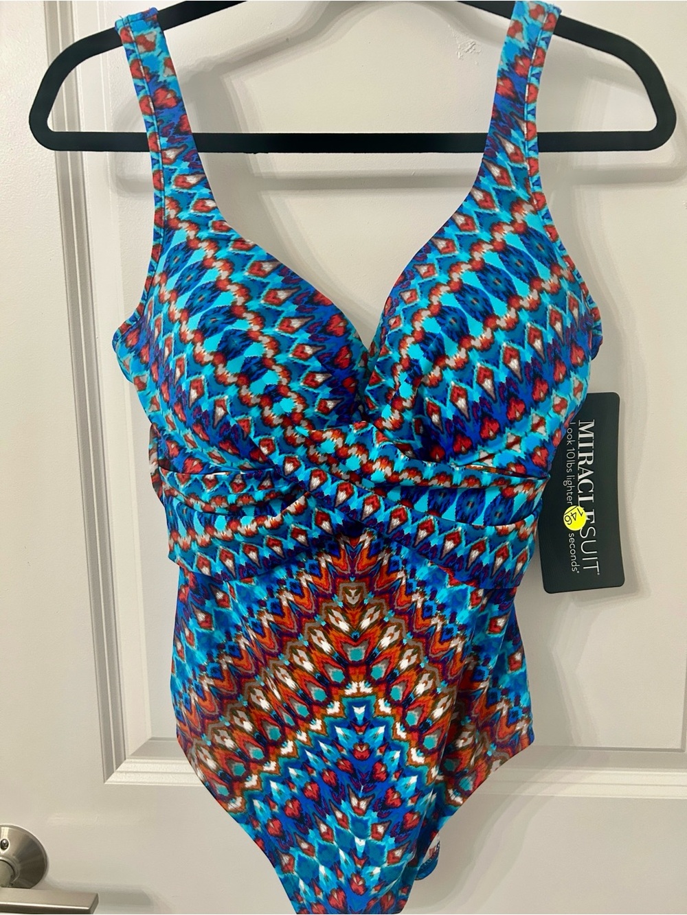 Miraclesuit Nepali CrissCross Escape Women’s Blue One-Piece Swimsuit Size 16